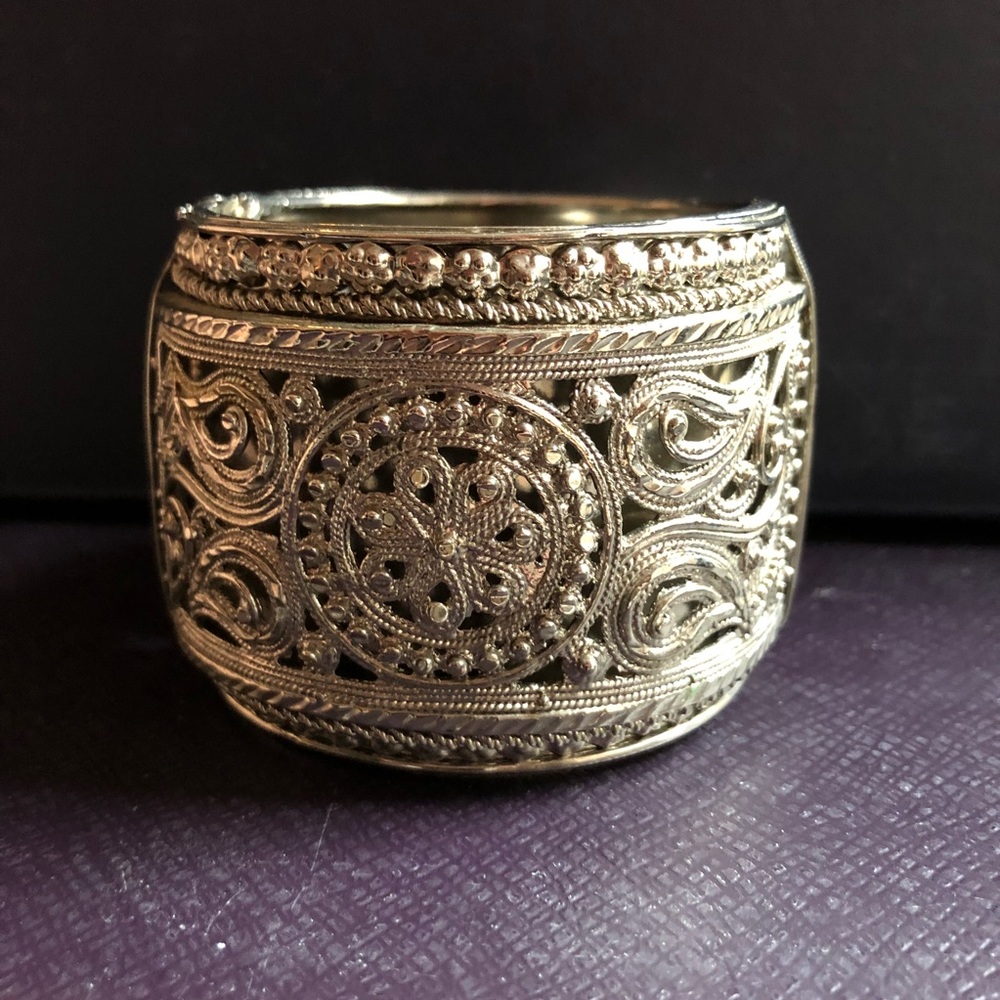 Silver wide bangle